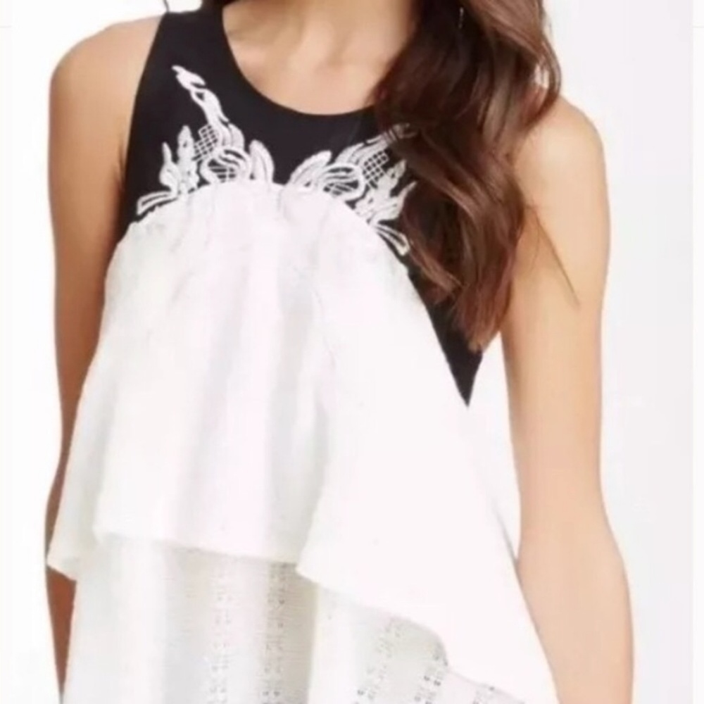 Free People High Low Layer Leather Top